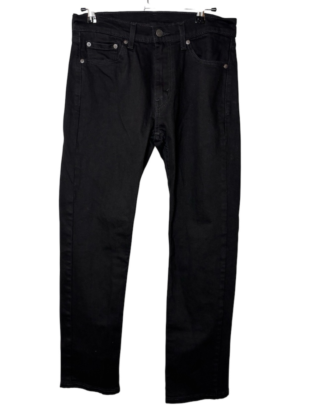 Levi's 505 Mens 30x29 Black Straight Leg Jeans Dark Wash Denim Pants Classic